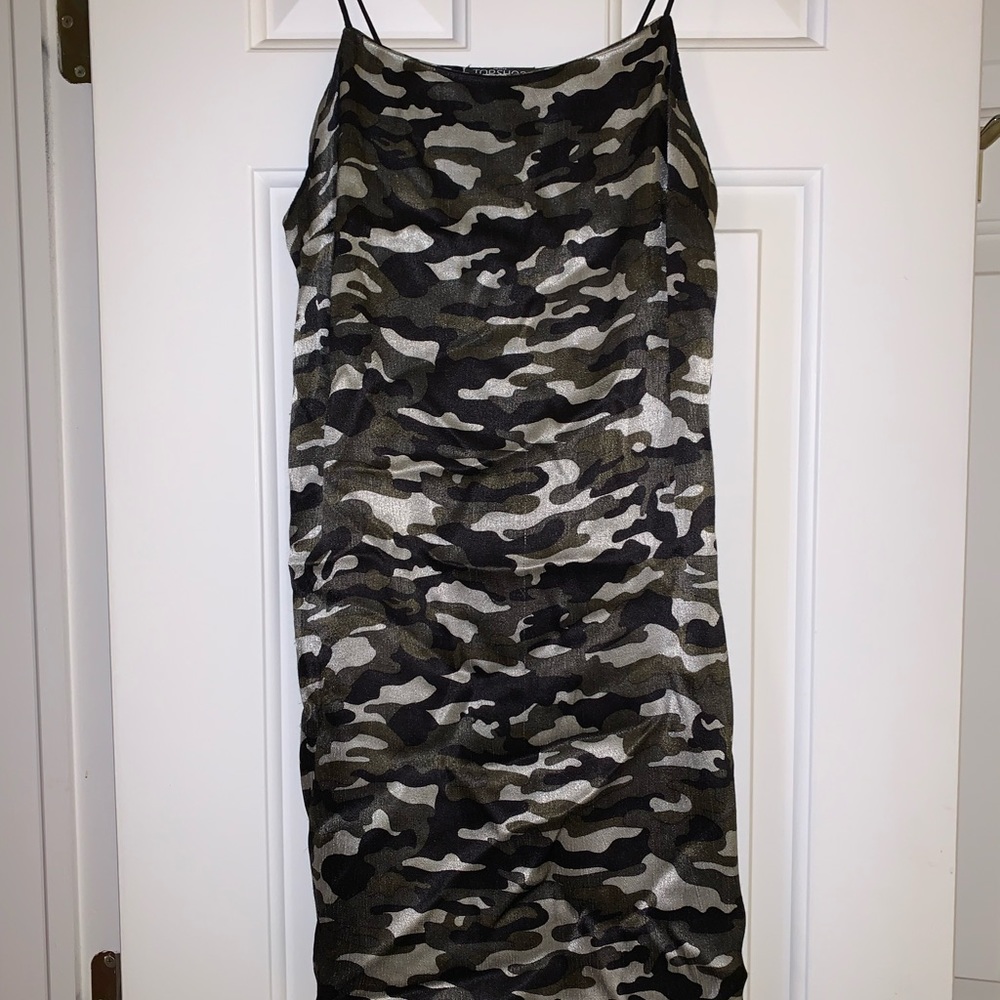 Topshop mini slip dress-camo